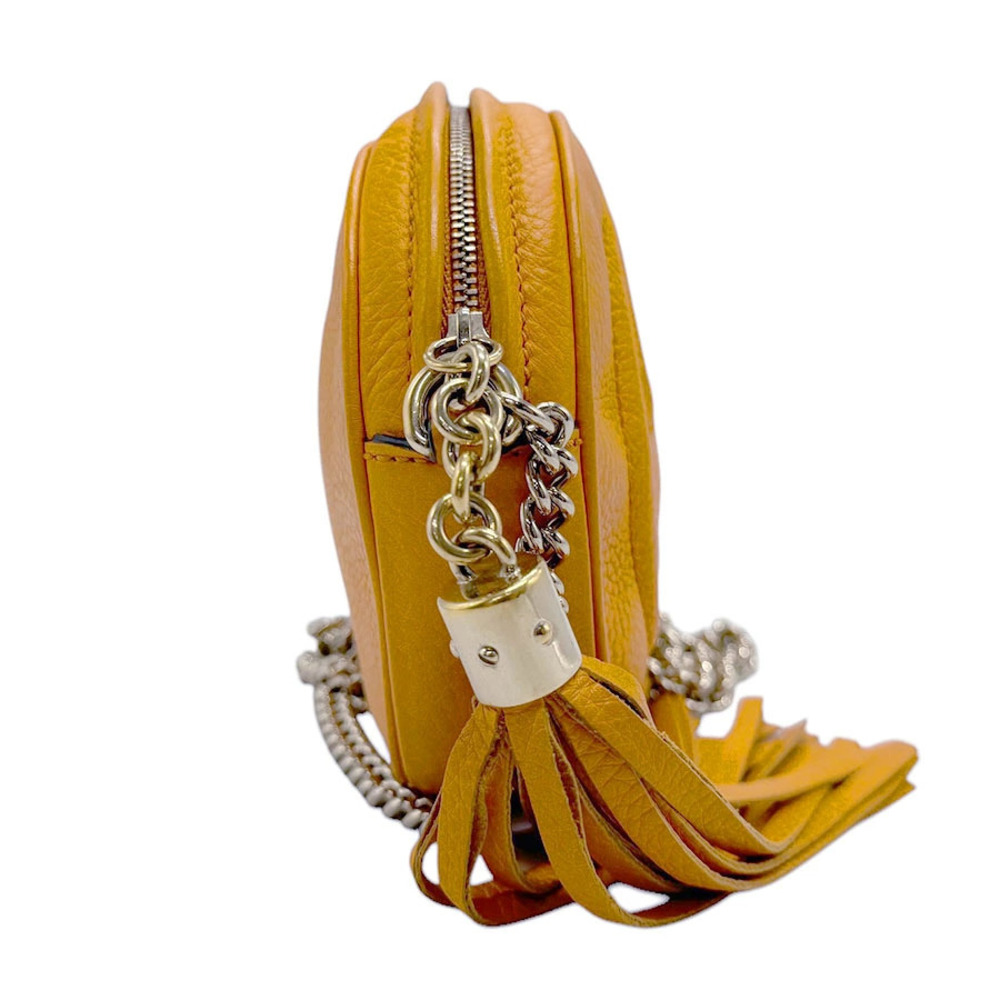 Gucci Shoulder Soho Crossbody Gold Leather Bag Metal Orange Gold Orange